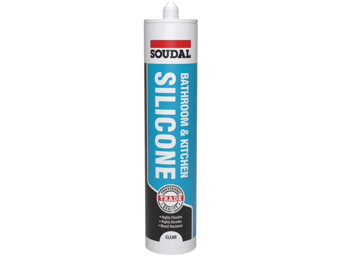 Soudal Bathroom & Kitchen Silicone Sealant - CLEAR (290ml)