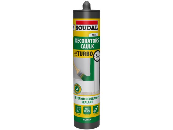 Soudal Turbo Decorators Caulk - Extra WHITE (290ml)