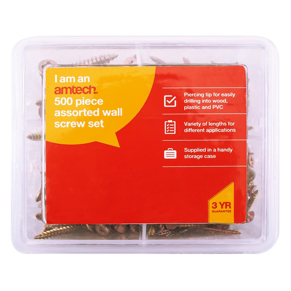 500 assorted wood screw set