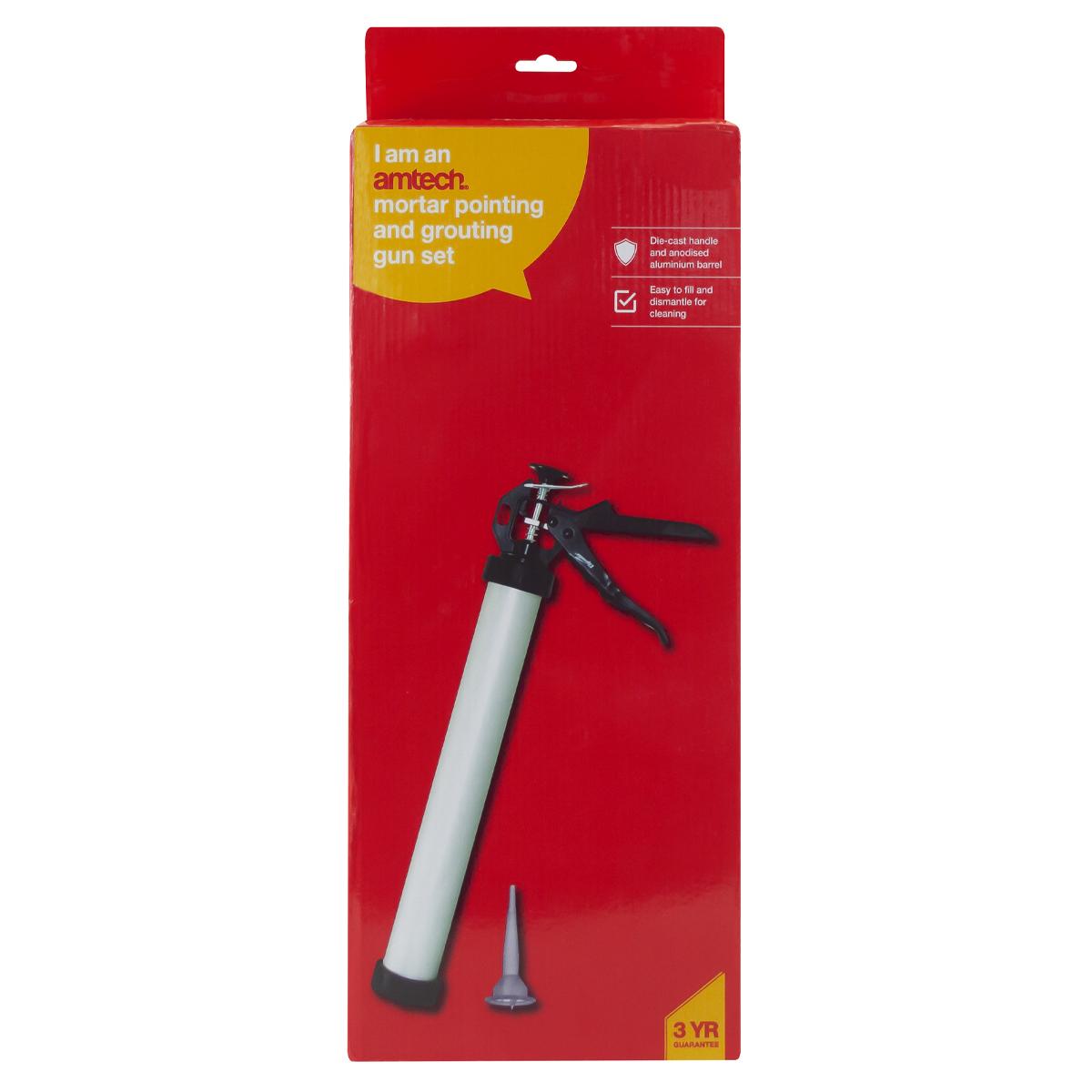 Mortar pointing and grouting gun set