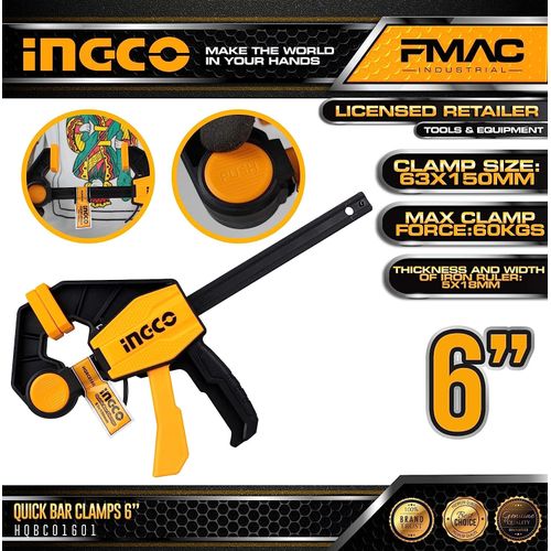 Ingco Quick Bar Clamp 6 inch HQBC01601