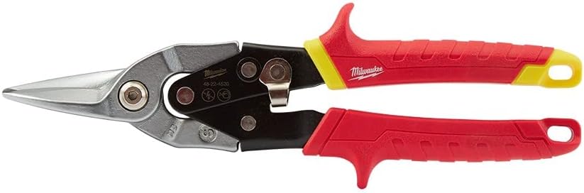Milwaukee Metal Aviation Snips Straight Cut, Red