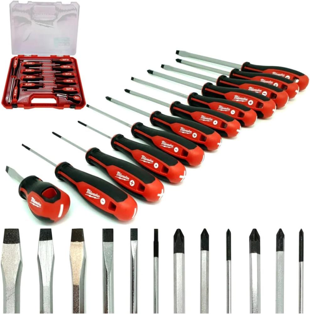 Milwaukee Set Of 12 Tri-Lobe Screwdrivers Red