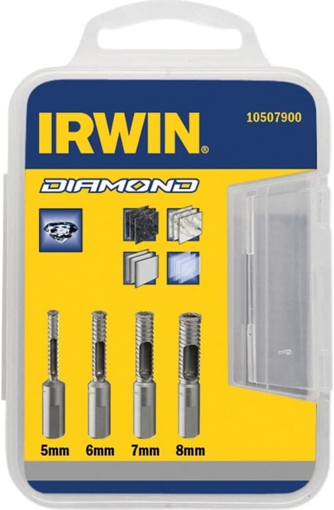 Diamond Drill Bit Set  5-6-7-8mm Irwin