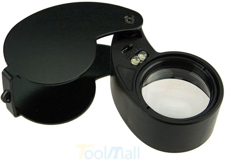Illuminated Magnifier 40X 25mm Jeweler LED Lighted Loupe Loop With Case US