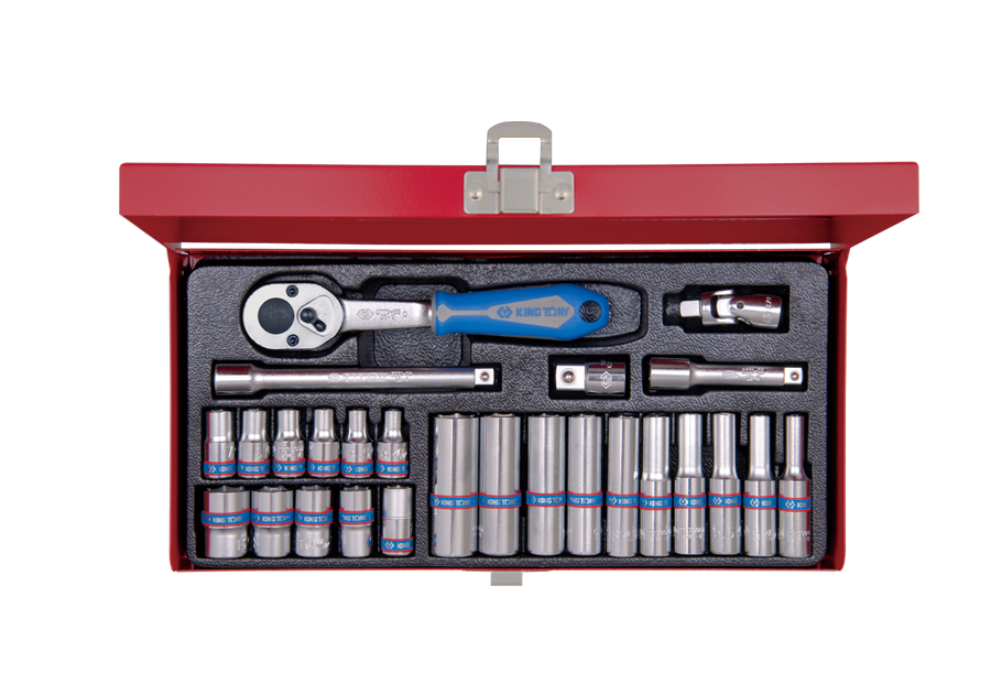 King Tony- 26 PC. 1/4" DR. 6 Point Socket Wrench Set -2526MR