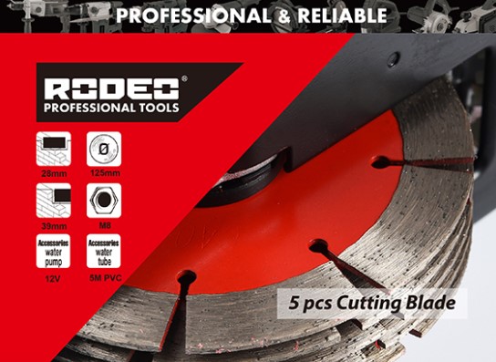 صاروخ حفر حوائط 5"(5 اسطوانة) + مضخة مياه بالبطارية +  5متر خرطوم تبريد من روديو