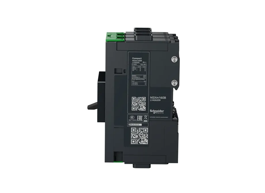 circuit breaker ComPact NSXm B (25 kA at 415 VAC), 3P 3d, 160 A rating TMD trip unit, EverLink connectors