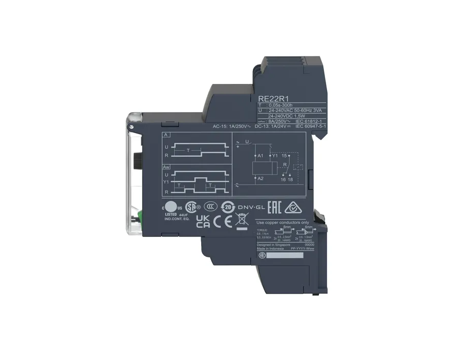 Modular Timing Relay, 8 A, 0.05 S…300 H, 1 CO, Symmetrical Flashing , 24...240 V AC/DC