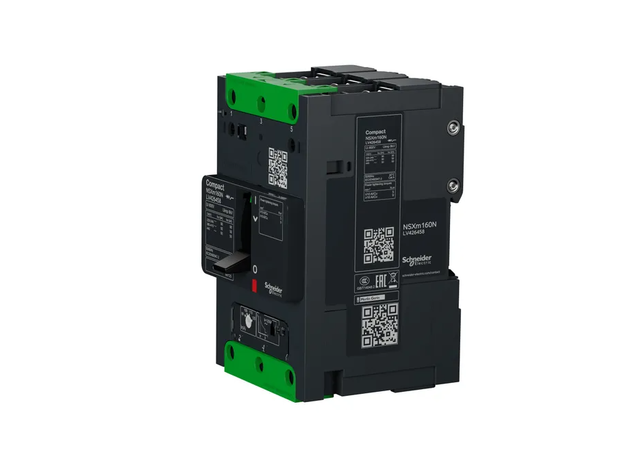 circuit breaker ComPact NSXm N (50 kA at 415 VAC), 3P 3d, 125 A rating TMD trip unit, compression lugs and busbar connectors