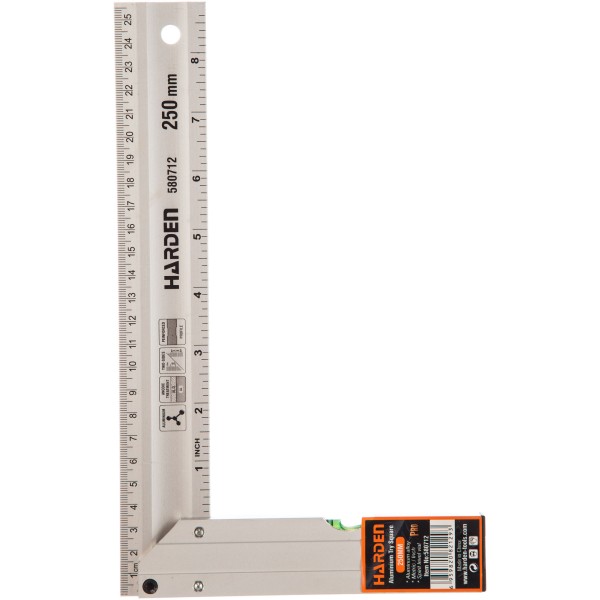 Professional Aluminum Try Square 25 cm -HARDEN