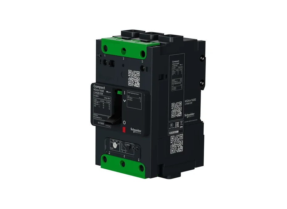 Circuit Breaker ComPact NSXm E (16 KA At 415 VAC), 3P 3d, 160 A Rating TMD Trip Unit, EverLink Connectors