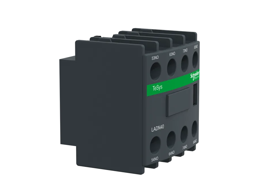 Auxiliary Contact Block, TeSys D, 4NO, Front Mounting, Screw Terminals