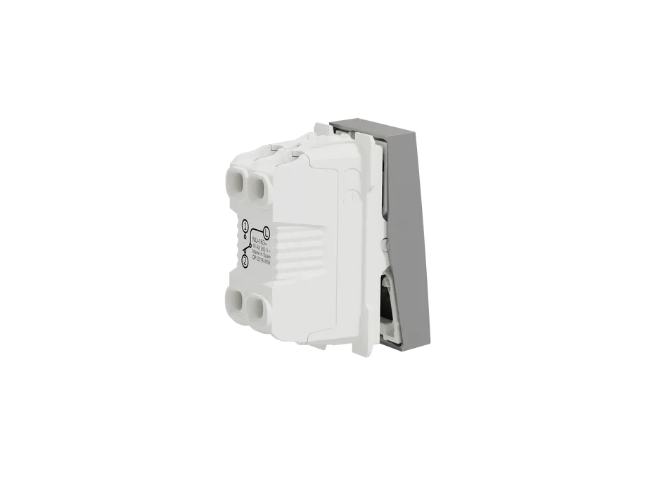 two-way switch 16A screws 1module - Aluminium