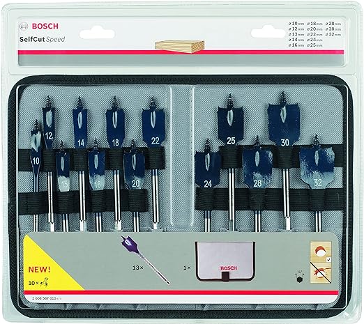 Bosch Flat Wood Drill Bits 10-32 mm