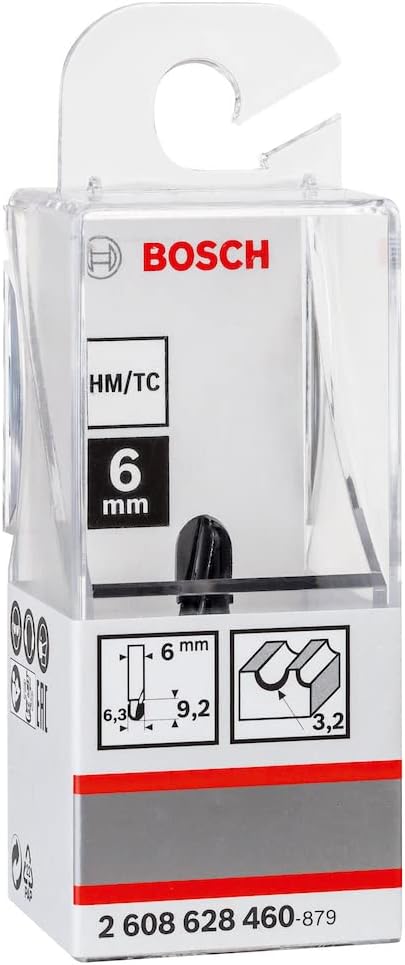 Bosch Chamfering Cutter Bit 6 Mm, R1 3.2 Mm, 6.35 Mm, 9.1 Mm, 40 Mm