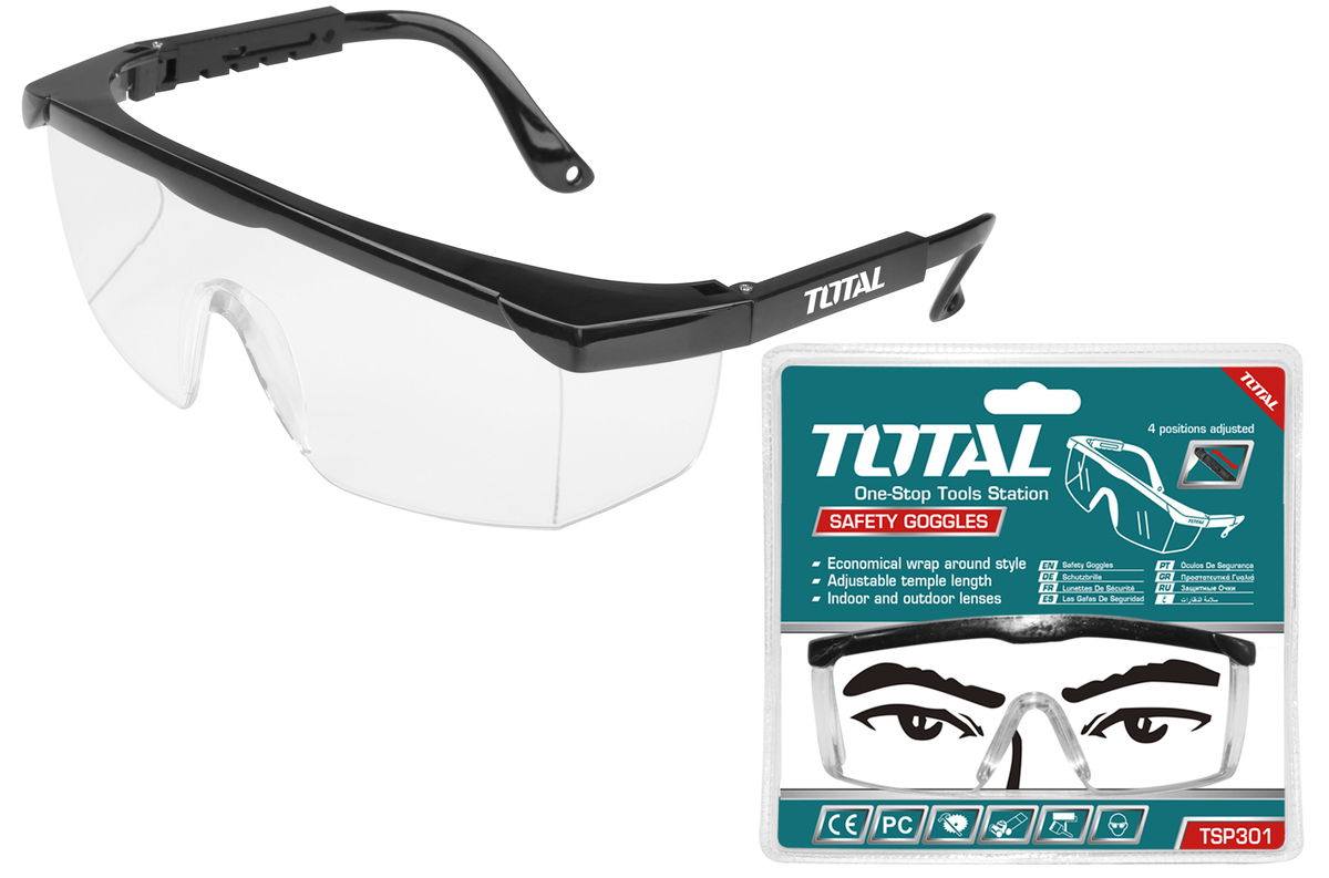 Total transparent safety glasses
