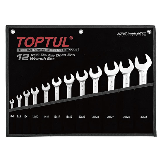 Double Open End Wrench Set - POUCH BAG - BLACK Toptul