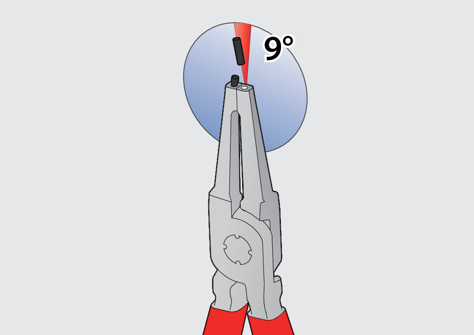 External lock rings pliers bent 180mm