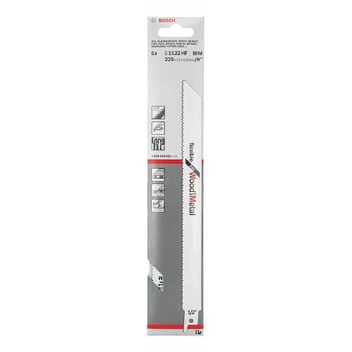 Bosch Saber Saw Blade Flexible For Wood/Metal, 29.3cm X 5.3xm X 1cm, Blue, Pack Of 5