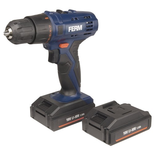 Ferm Cordless Li-Ion Drill 18V 1.5Ah 2 batteries