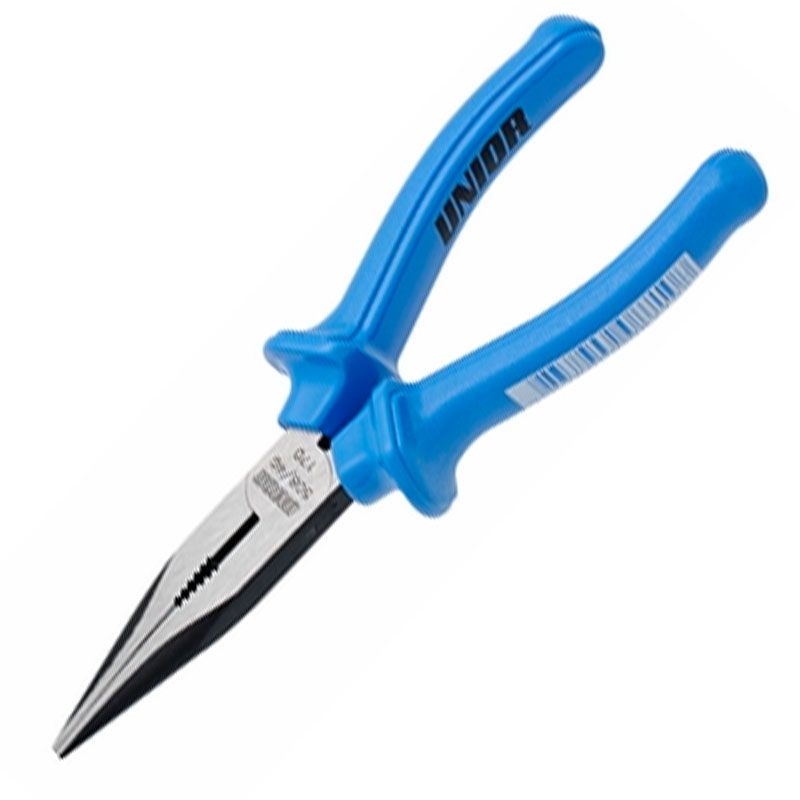 Long nose pliers with side cutter and pipe grip, straight 170mm