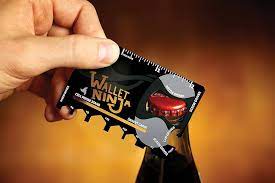 Wallet Ninja Multitool Card – 18 In 1 Credit Card Multi-Tool (Bottle Opener, Can Opener, Screwdrivers, Phone Stand & More) – Black