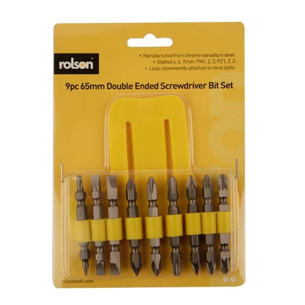 9pcs 65mm Double Ended Bit Set rolson