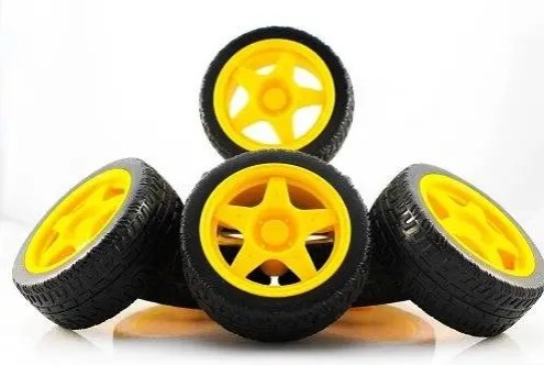 Wheel Yellow For Robot 65mm High Quality Rubber