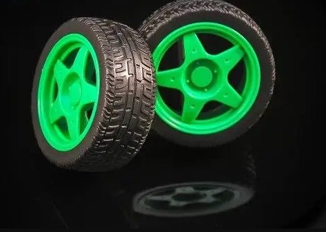 Wheel Green For Robot 65mm High Quality Rubber