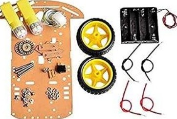 Robot Chassis (2 Gear Motors + 2 Wheels + Caster Wheel) Random color Chassis