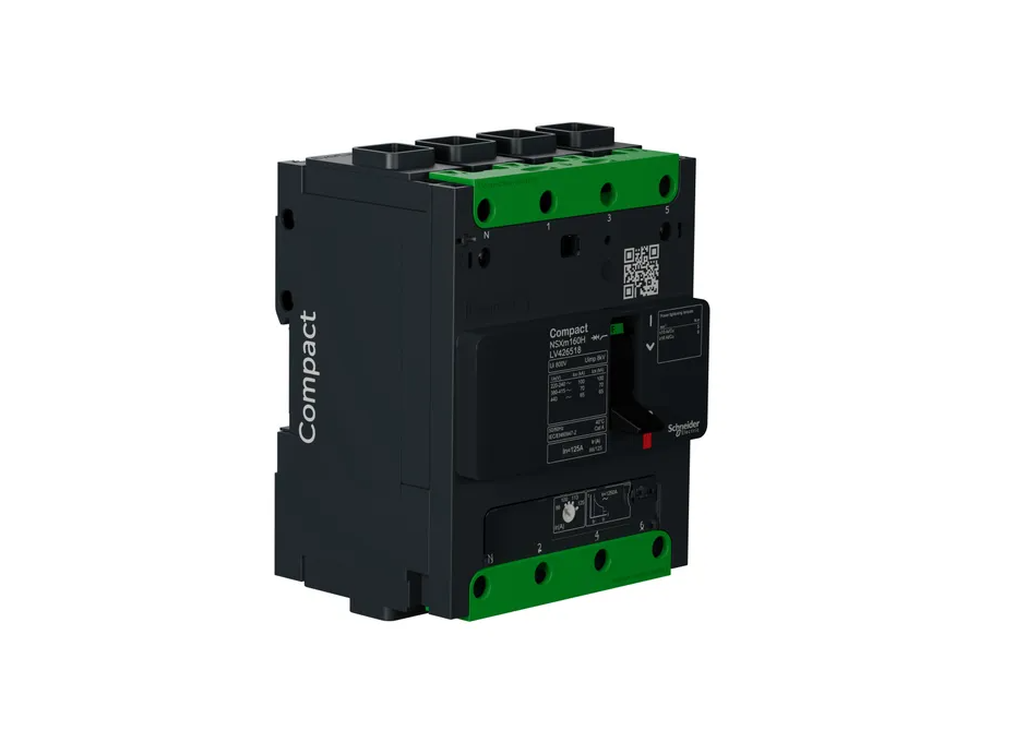 circuit breaker ComPact NSXm H (70 kA at 415 VAC), 4P 3d, 125 A rating TMD trip unit, EverLink connectors