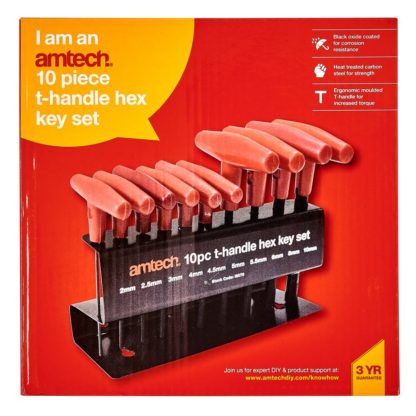 Amtech 10 Piece T-handle Hex Key Set