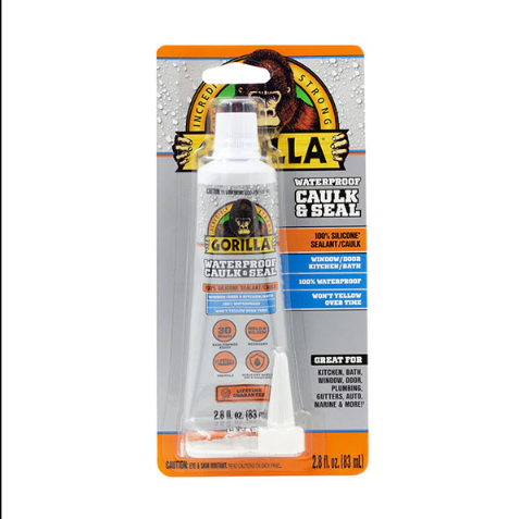 Gorilla Waterproof Caulk & Seal Tube, Clear