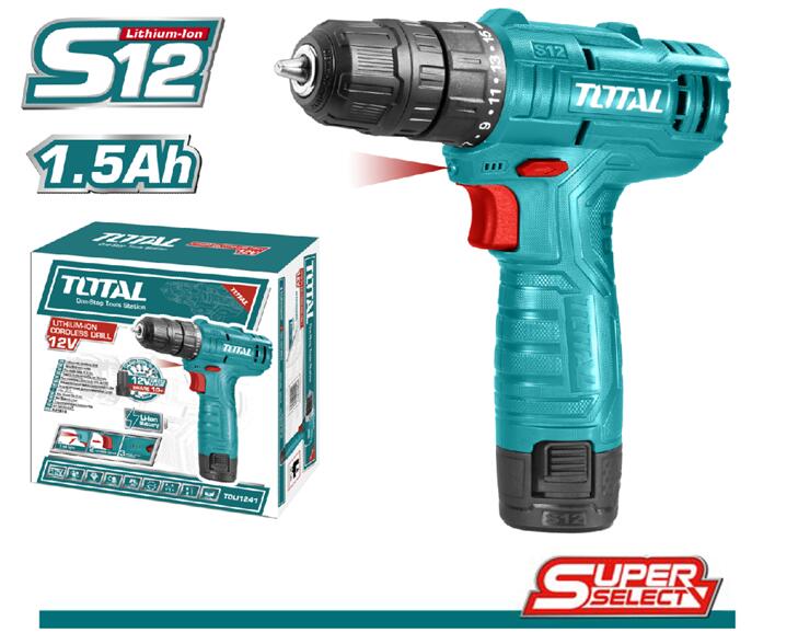 Total Cordless Drill 12v One Battery 1.5 Ah