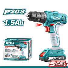 TOTAL Lithium-ion cordless drill one battery 20V / 1.5Ah / 45Nm