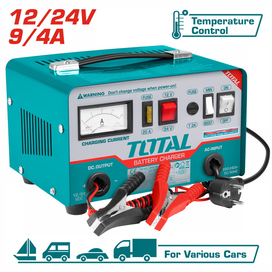 Total Car Battery Charger 12/24V