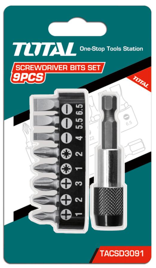 Total 9 Pcs Screwdriver Bits Set