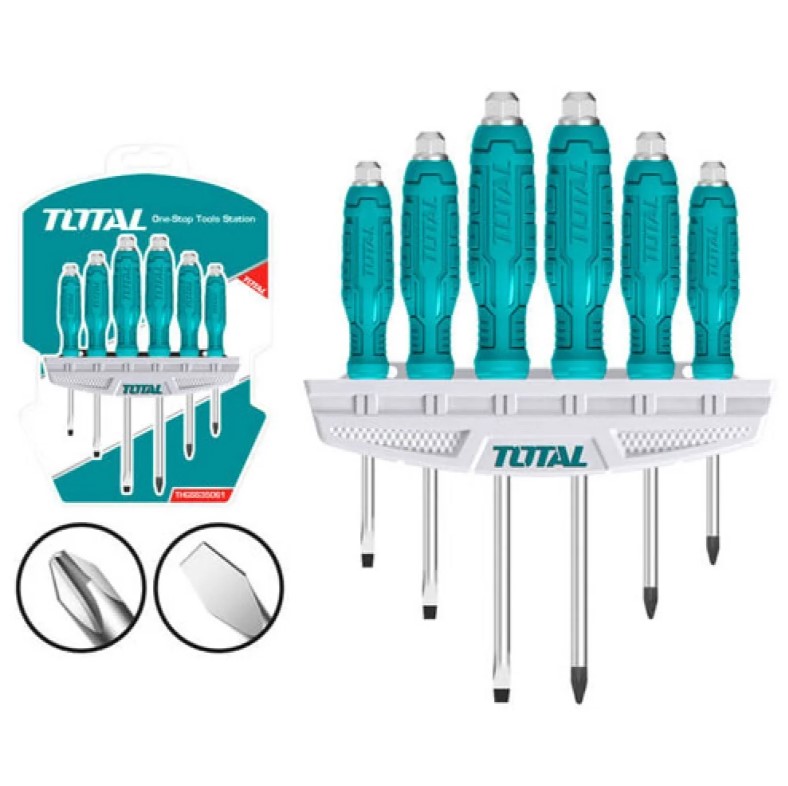 Total 6 Pcs Go-through Screwdriver Set