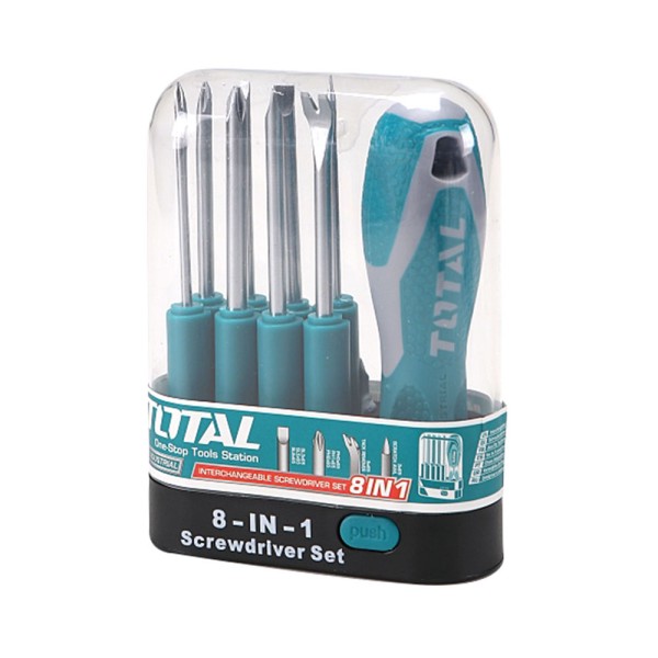 Total 9 Pcs Interchangeable Screwdriver Set