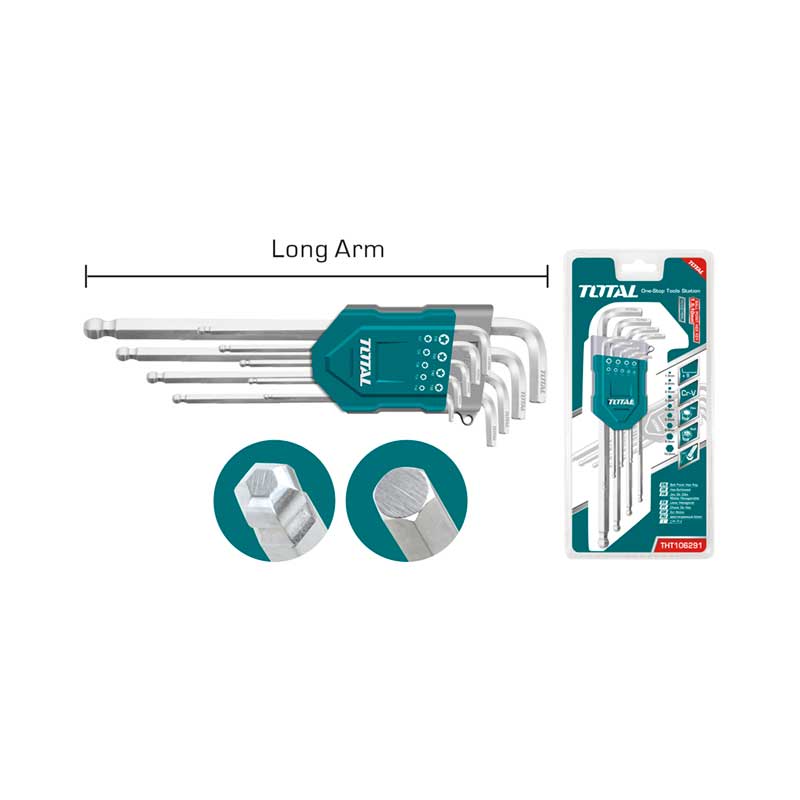 Total Ball Point Hex Key 9pcs 1.5-10mm