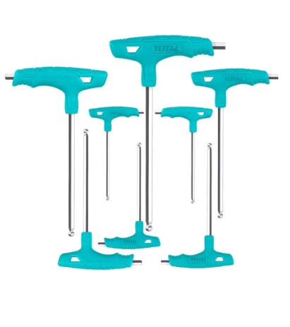 طقم مفاتيح سداسية حرف T توتال، 8 قطع