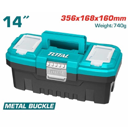 Total Plastic Tool Box With Metal Buckle 14"