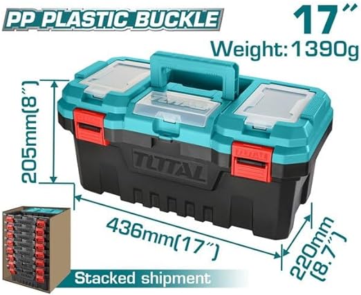 علبة بلاستيك للأدوات بقفل بلاستيك  17 "من توتال
