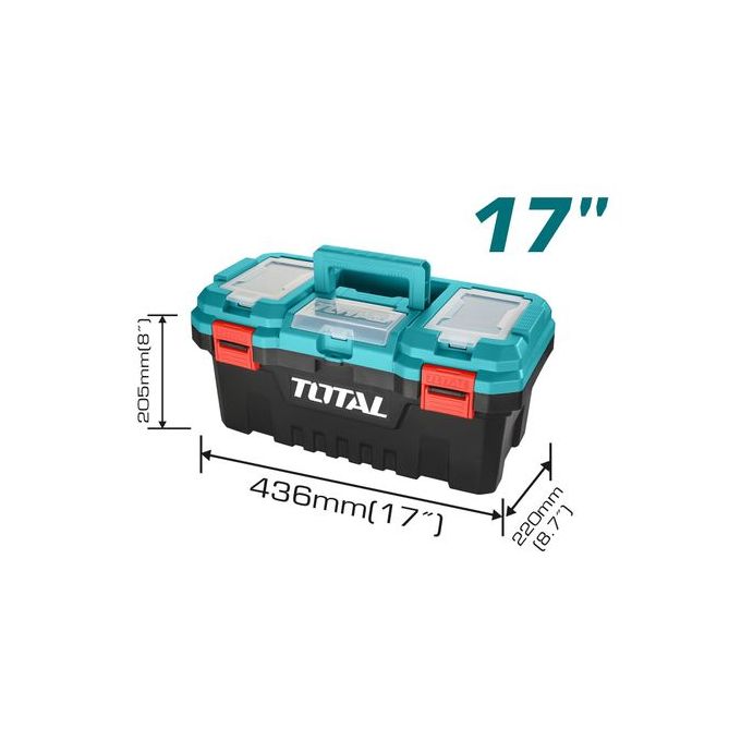 Total Plastic Tool Box With Plastic Buckle 17"