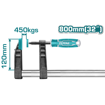 TOTAL F Clamp With Plastic Handle 32"