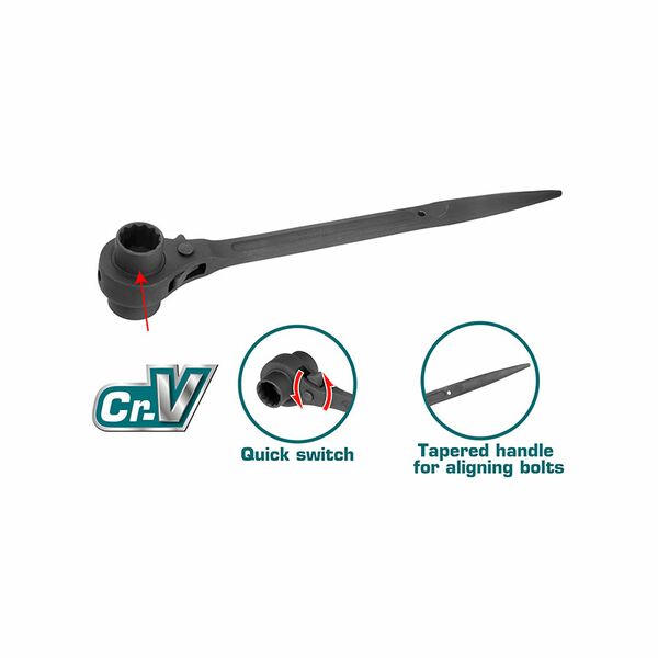 Total Ratchet Wrench Double Socket 17 X 19mm