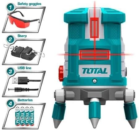 TOTAL Self-leveling Line Laser(Red Laser Beams)