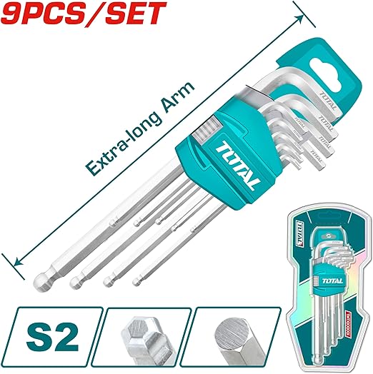 Total Ball Point Hex Key 9pcs 1.5-10mm