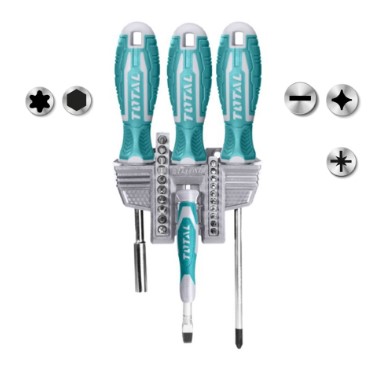 Total 24 Pcs Screwdriver And Bits Set